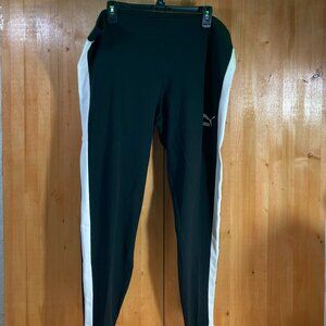 PUMA T7 MR LEGGING 1X Tight Fit Womens Track Pants Black White